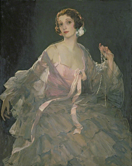 John Lavery Hazel in Rose and Grey - Hand Painted Oil Painting