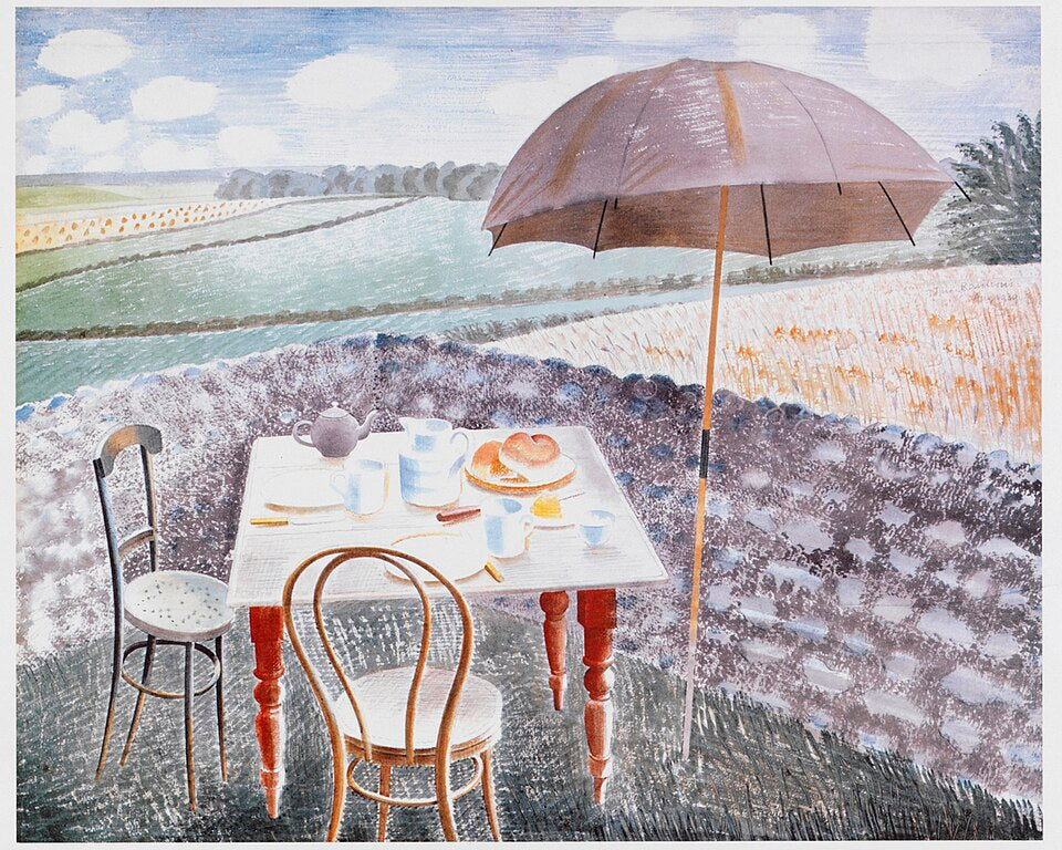 Eric Ravilious Tea at Furlongs - Hand Painted Oil Painting