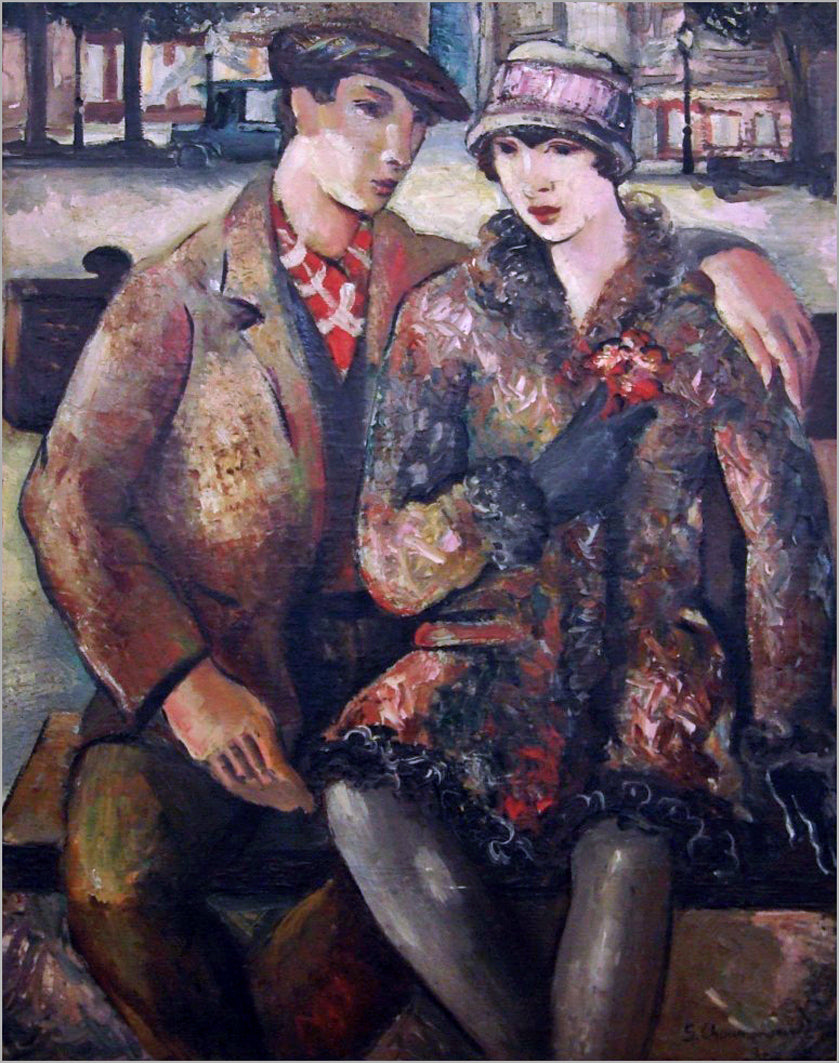 Sava Sumanovic Love from Paris - Hand Painted Oil Painting