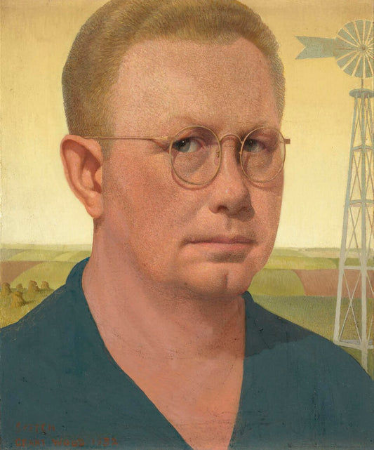 Grant Wood Self-Portrait - Hand Painted Oil Painting