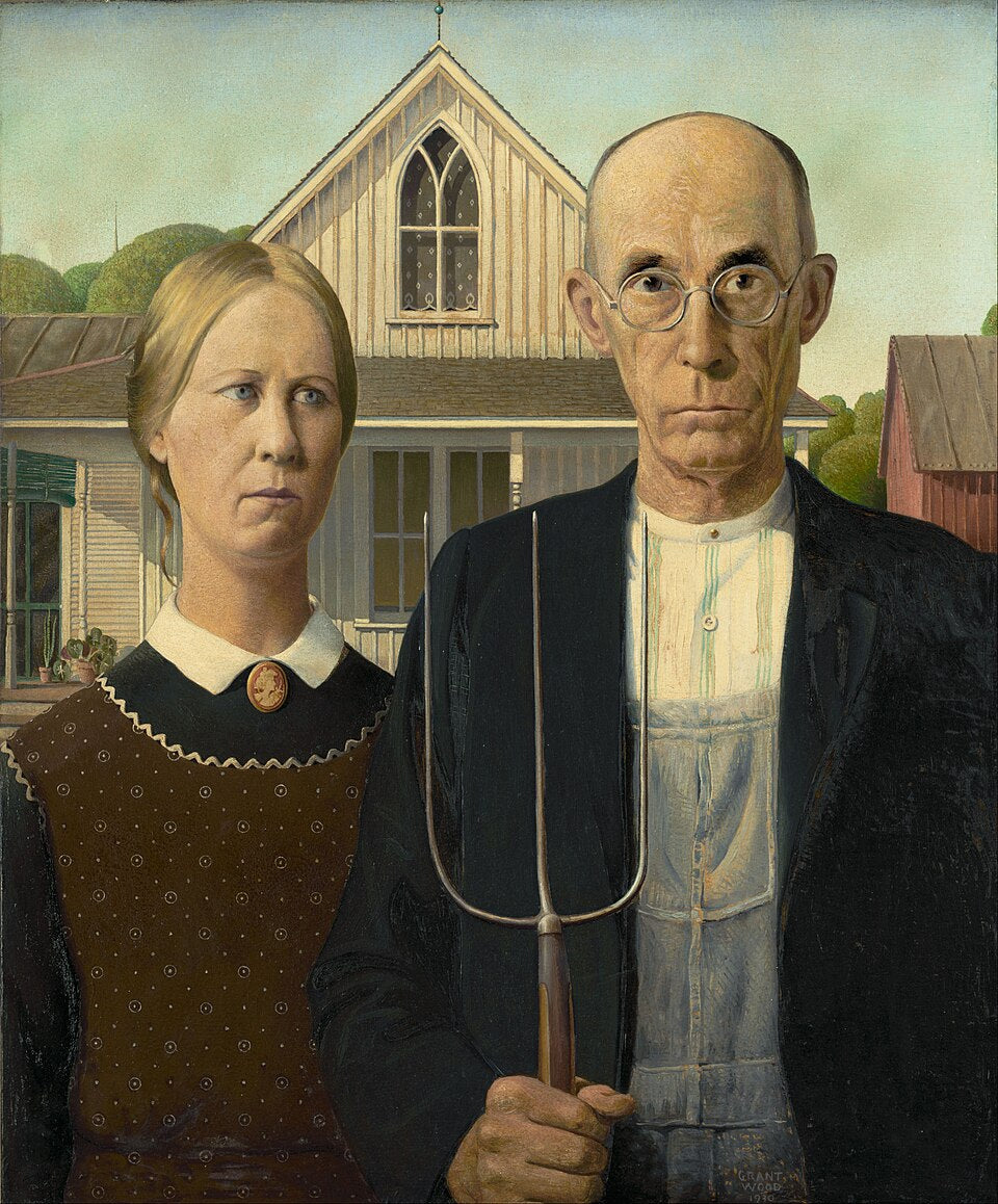 Grant Wood American Gothic - Hand Painted Oil Painting