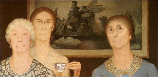 Grant Wood Daughters of Revolution - Hand Painted Oil Painting