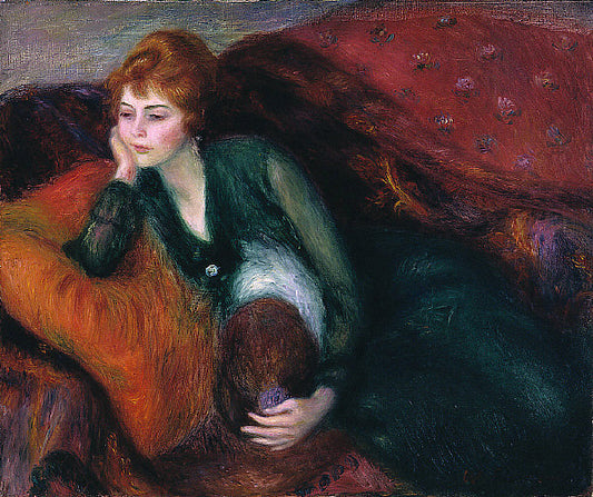 William James Glackens Young Woman in Green - Hand Painted Oil Painting