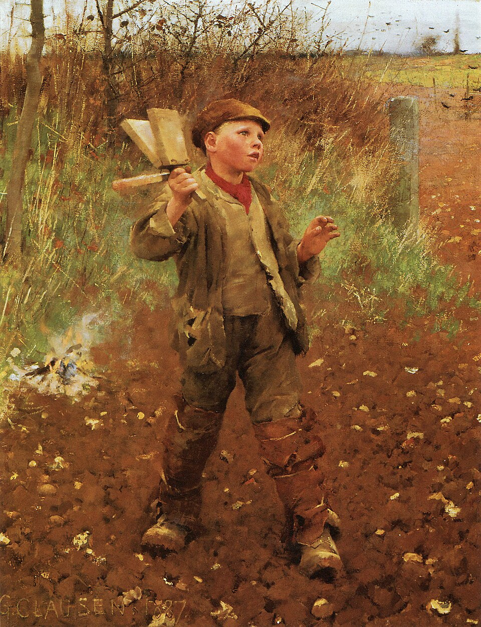 George Clausen Bird Scaring - Hand Painted Oil Painting
