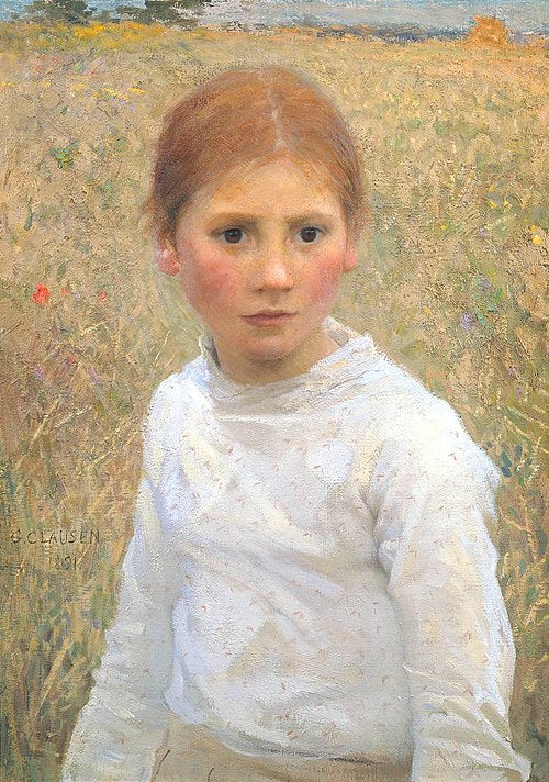 George Clausen Brown Eyes - Hand Painted Oil Painting