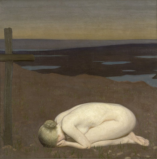George Clausen Youth Mourning - Hand Painted Oil Painting