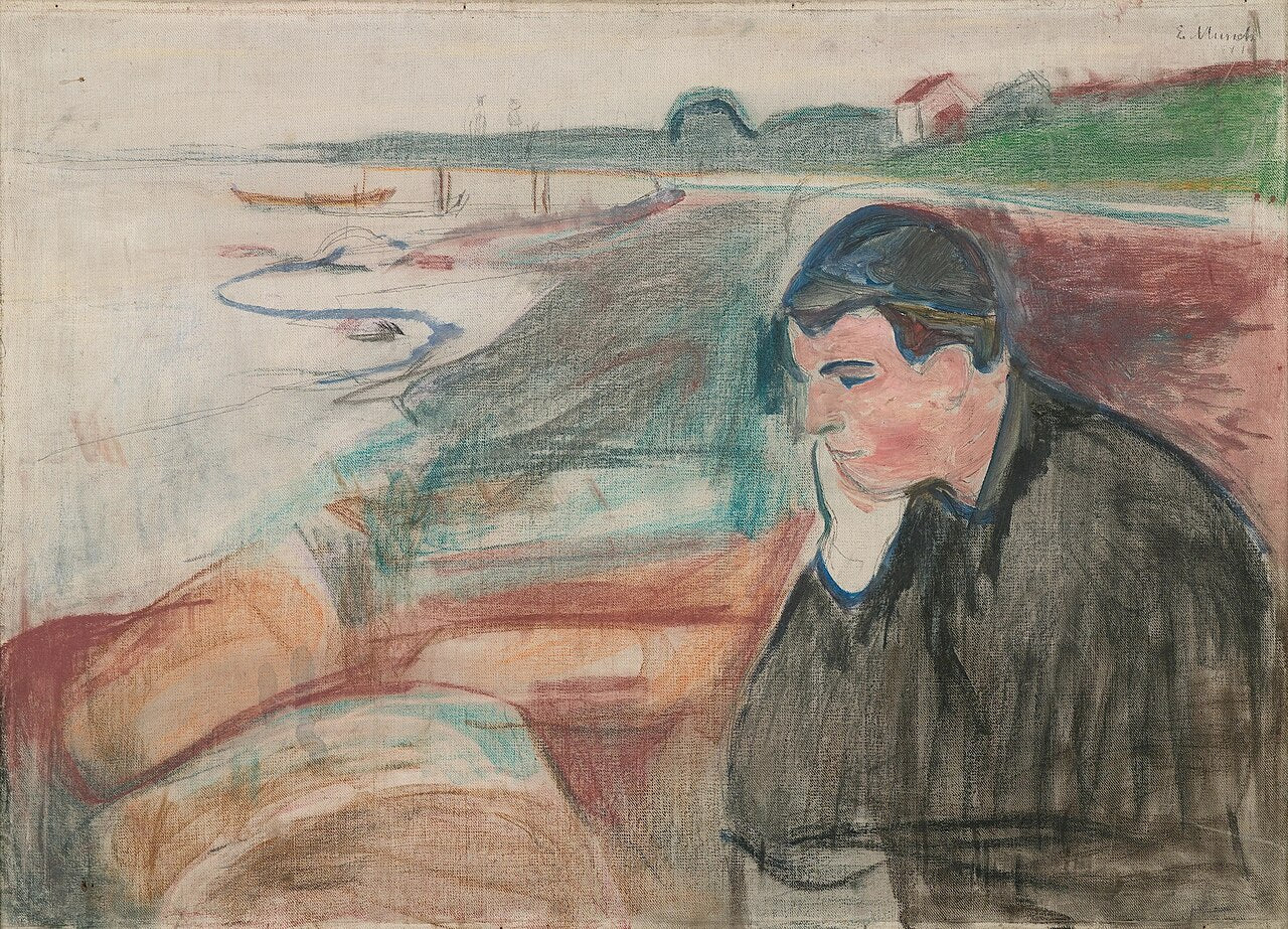 Edvard Munch Melancholy - Hand Painted Oil Painting