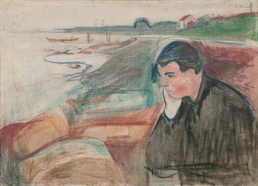 Edvard Munch Melancholy - Hand Painted Oil Painting
