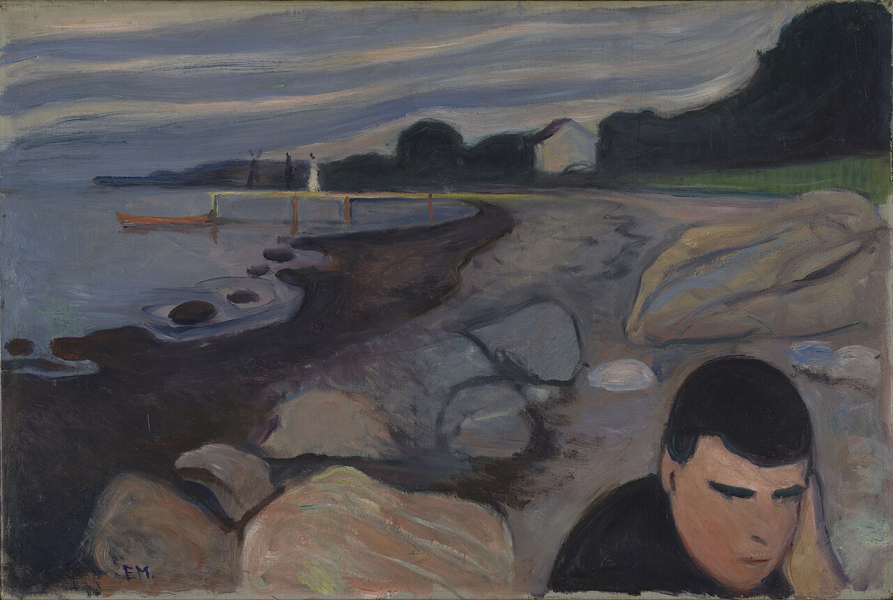 Edvard Munch Melancholy - Hand Painted Oil Painting