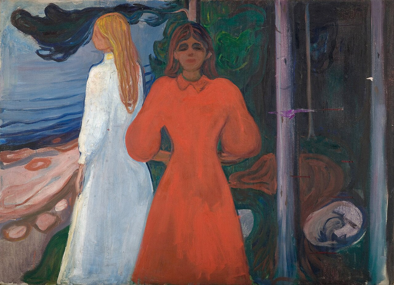 Edvard Munch Red and White - Hand Painted Oil Painting