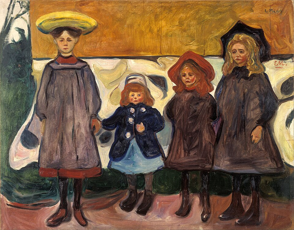 Edvard Munch Four Girls in Asgardstrand - Hand Painted Oil Painting