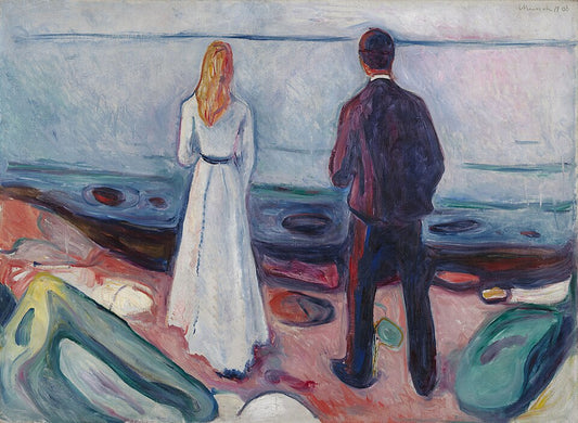 Edvard Munch Two Human Beings, The Lonely Ones - Hand Painted Oil Painting