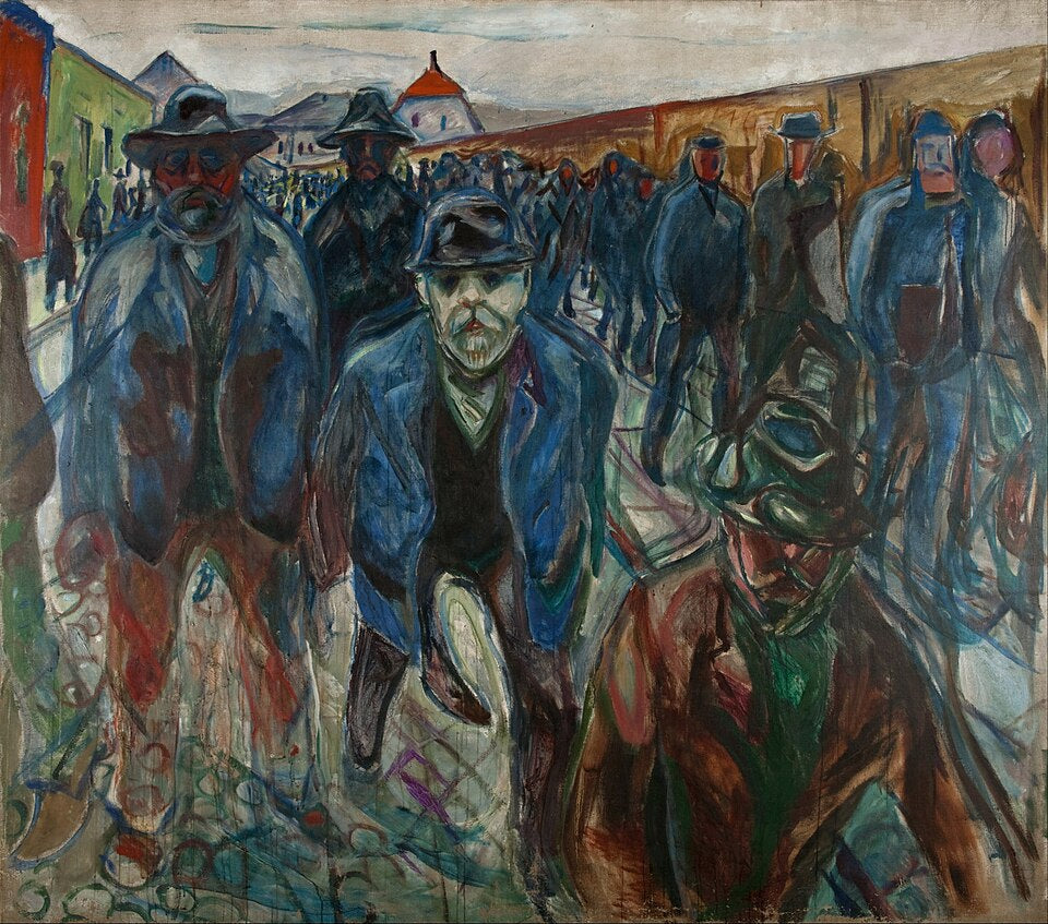 Edvard Munch Workers on their Way Home - Hand Painted Oil Painting