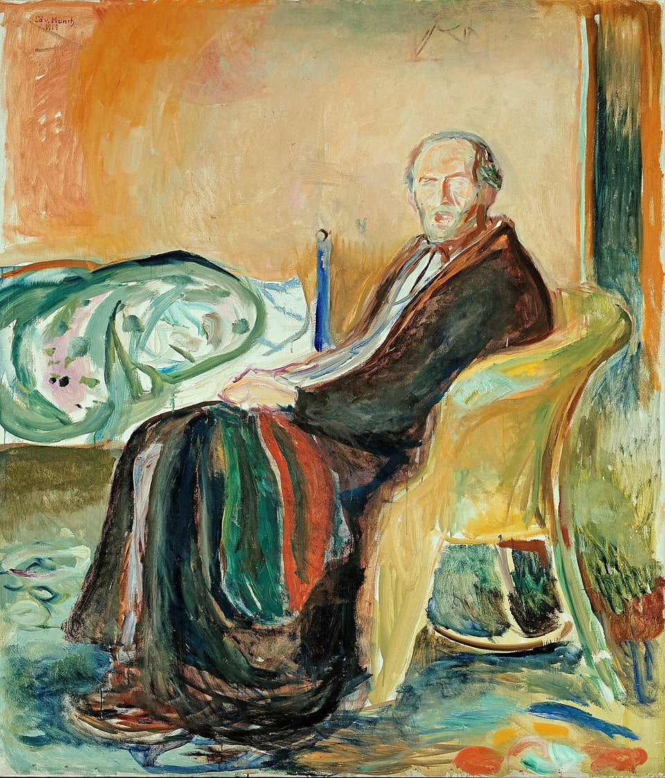 Edvard Munch Self-Portrait with the Spanish Flu - Hand Painted Oil Painting