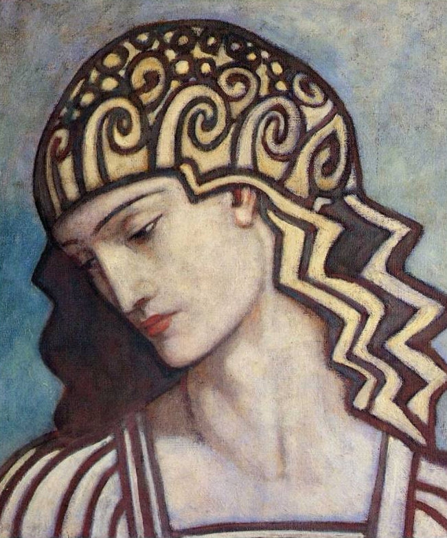 John Duncan Head of a Goddess - Hand Painted Oil Painting