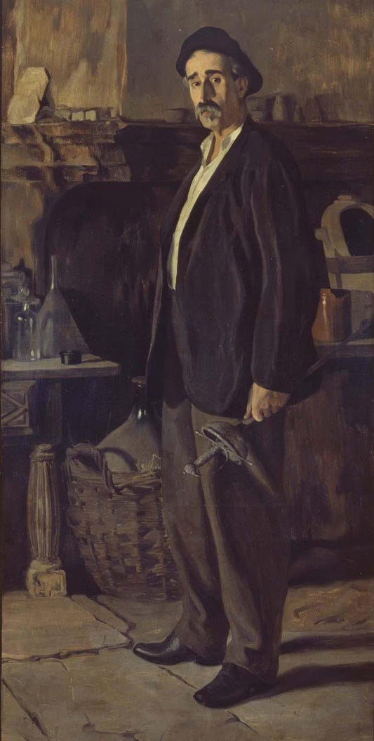 Ignacio Zuloaga Don Placido Zuloaga en su Taller - Hand Painted Oil Painting