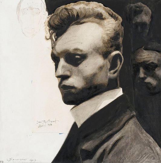 Leon Spilliaert Self-Portrait with Masks - Hand Painted Oil Painting
