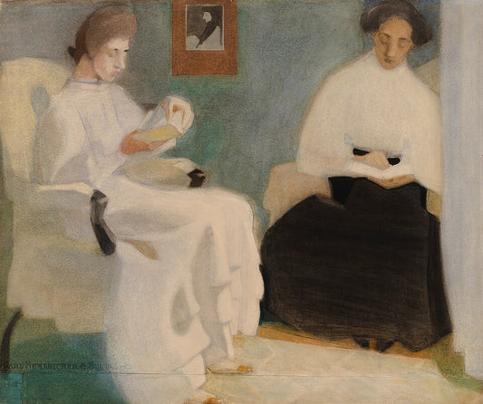 Helene Schjerfbeck Girls Reading - Hand Painted Oil Painting