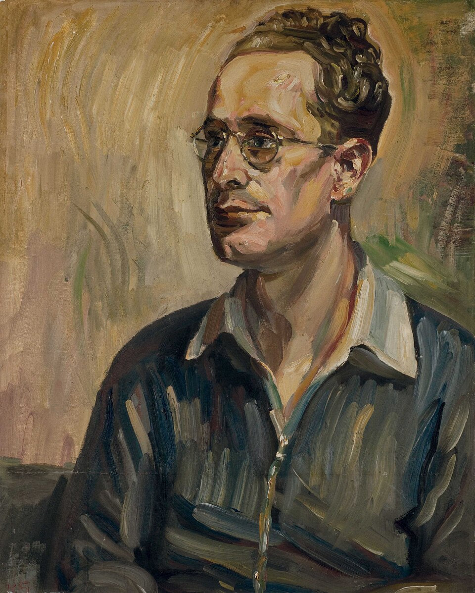 Kurt Schwitters Portrait of Friend and Fellow Artist, Erich Kahn - Hand Painted Oil Painting