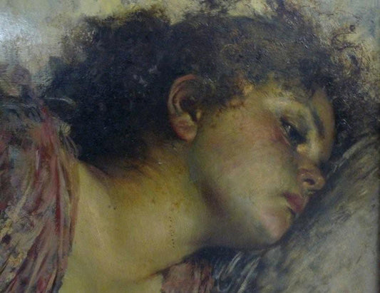 Vincenzo Irolli Dipinto raffigurante fanciulla dormiente - Hand Painted Oil Painting