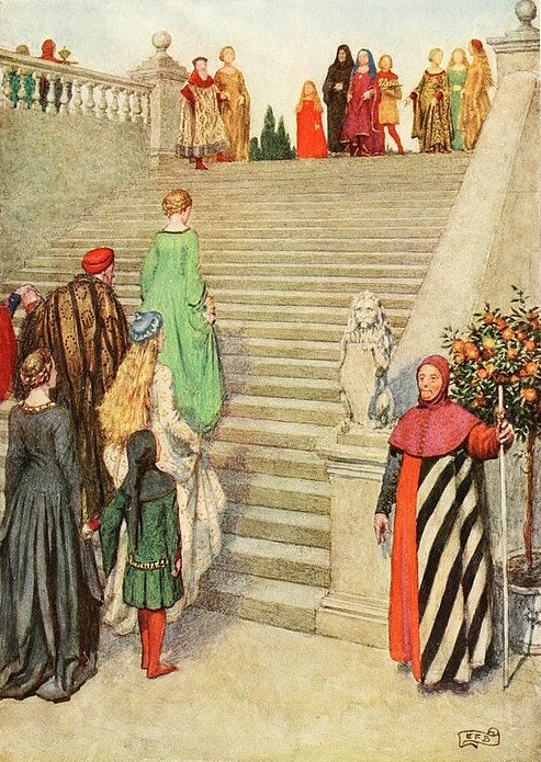 Eleanor Fortescue-Brickdale Dante and Beatrice - Hand Painted Oil Painting