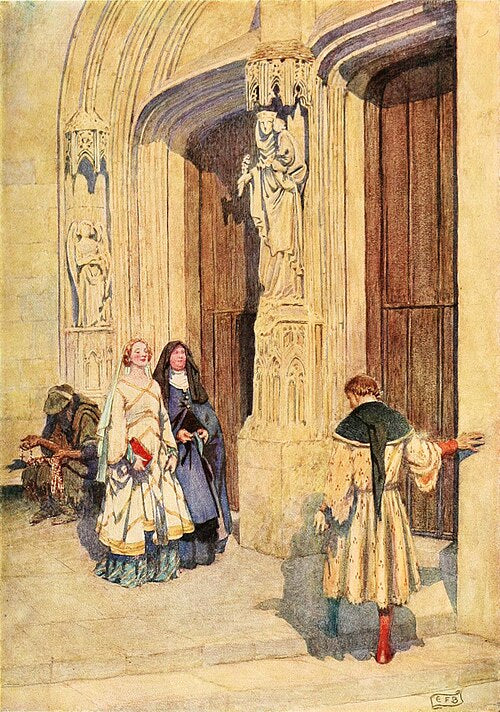 Eleanor Fortescue-Brickdale Laura and Petrarca - Hand Painted Oil Painting