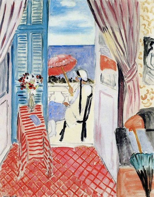 Henri Matisse Woman with a Red Umbrella Seated in Profile - Hand Painted Oil Painting