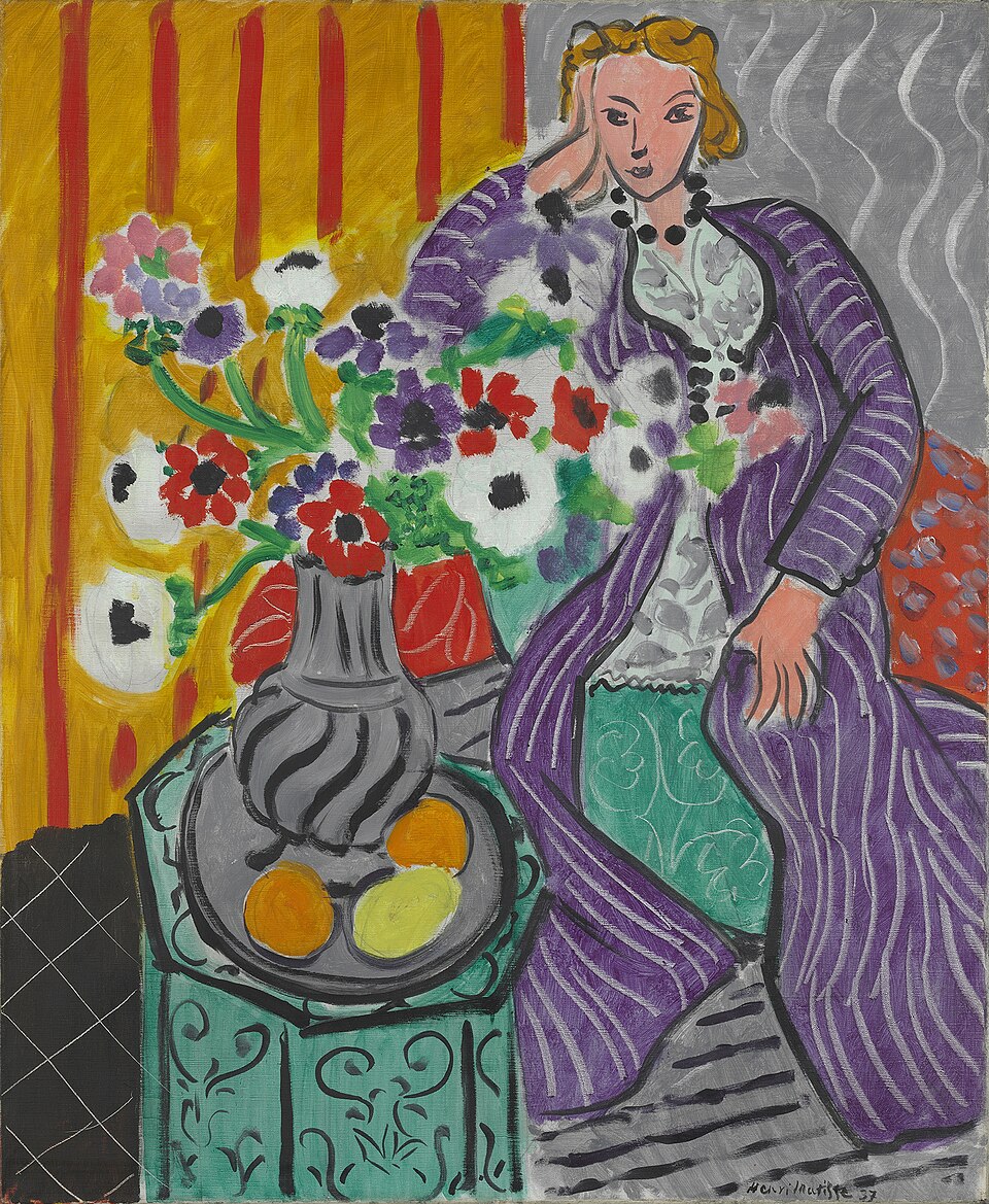 Henri Matisse Purple Robe and Anemones - Hand Painted Oil Painting