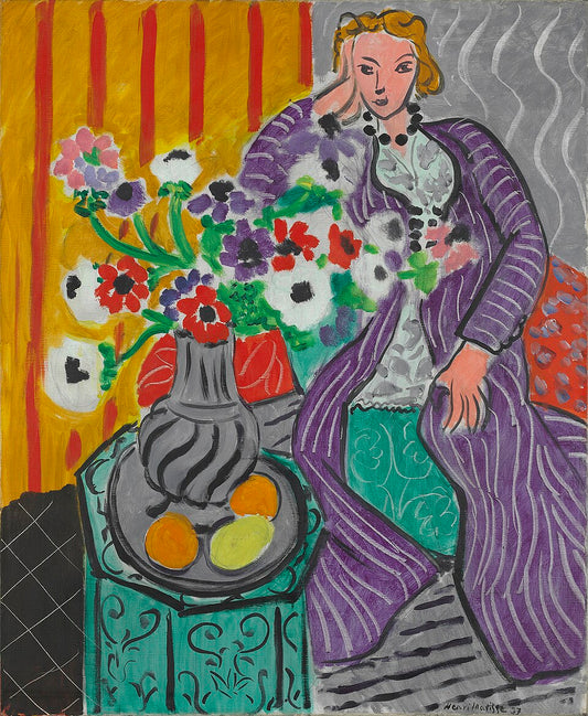 Henri Matisse Purple Robe and Anemones - Hand Painted Oil Painting
