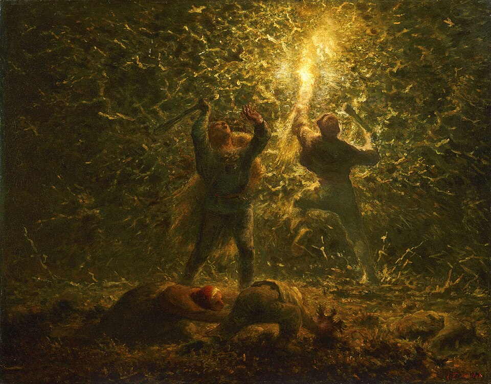 Jean-Francois Millet Hunting Birds at Night - Hand Painted Oil Painting