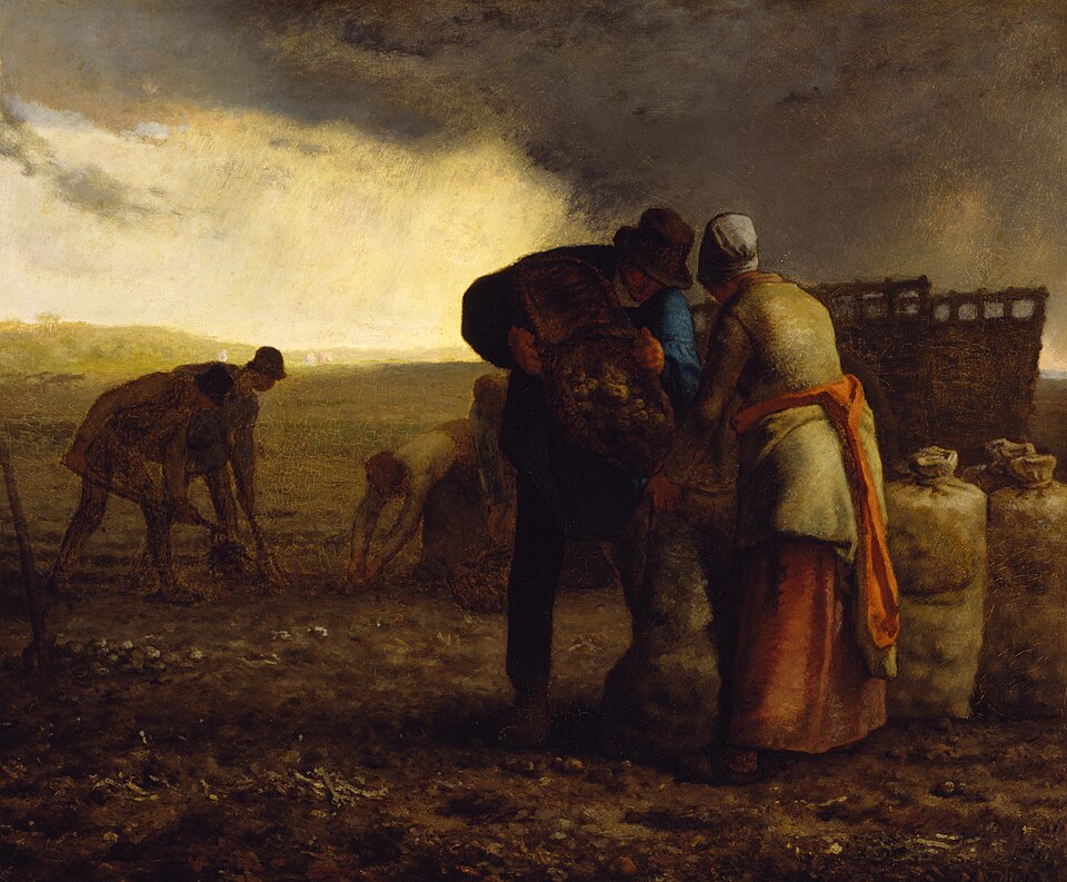 Jean-Francois Millet The Potato Harvest - Hand Painted Oil Painting