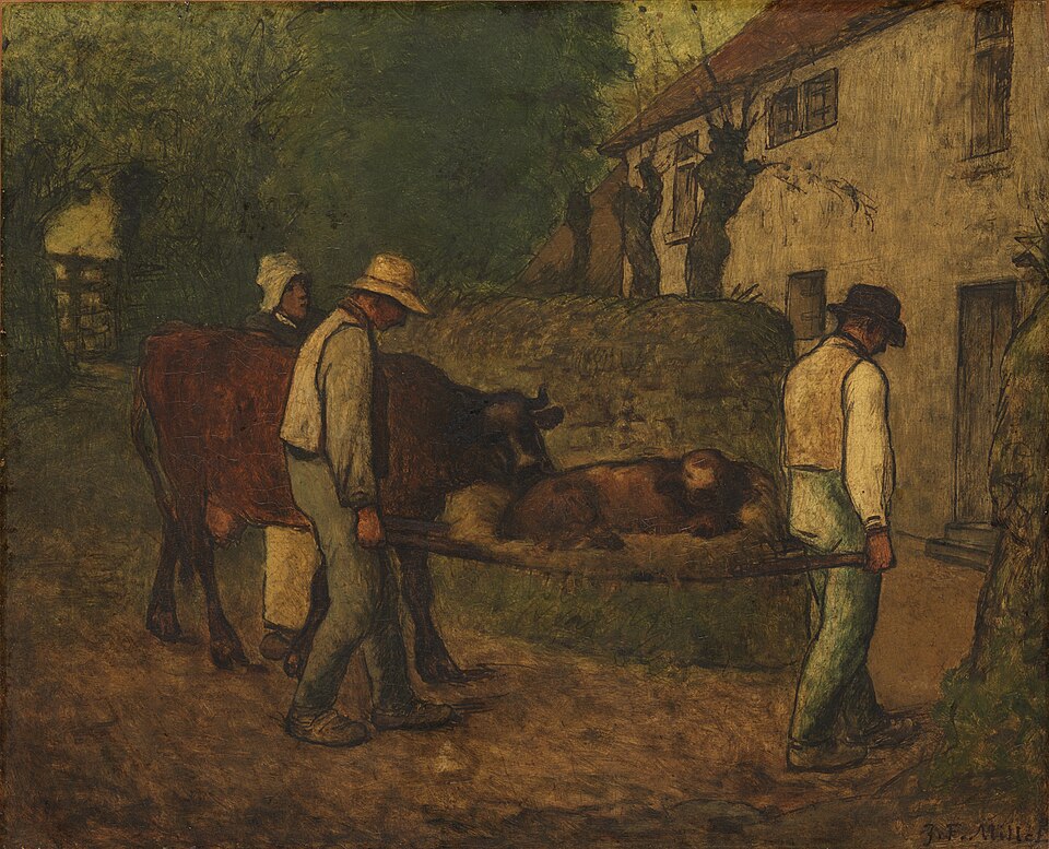Jean-Francois Millet Bringing Home the Calf Born in the Fields - Hand Painted Oil Painting