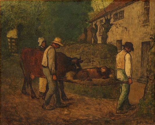Jean-Francois Millet Bringing Home the Calf Born in the Fields - Hand Painted Oil Painting