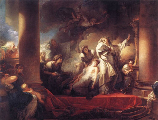 Jean-Honore Fragonard Coresus Sacrificing Himself to Save Callirhoe - Hand Painted Oil Painting