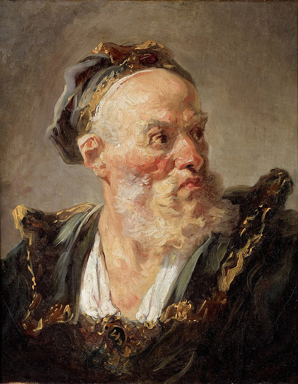 Jean-Honore Fragonard Head of an Old Man - Hand Painted Oil Painting