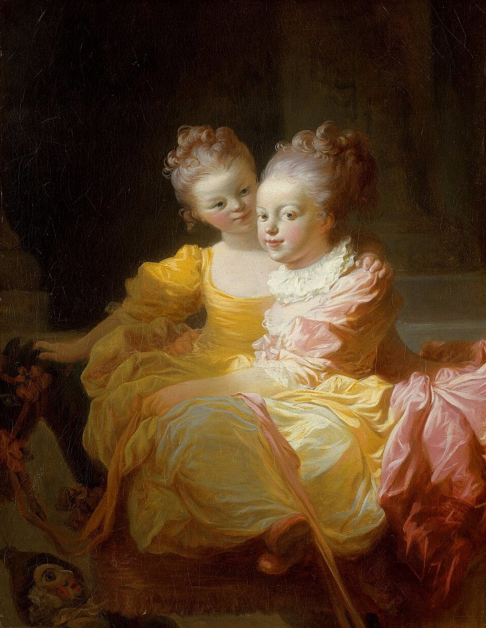 Jean-Honore Fragonard The Two Sisters - Hand Painted Oil Painting