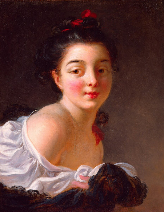 Jean-Honore Fragonard Young Woman with Brown Hair - Hand Painted Oil Painting