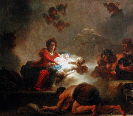 Jean-Honore Fragonard The Adoration of the Shepherds - Hand Painted Oil Painting