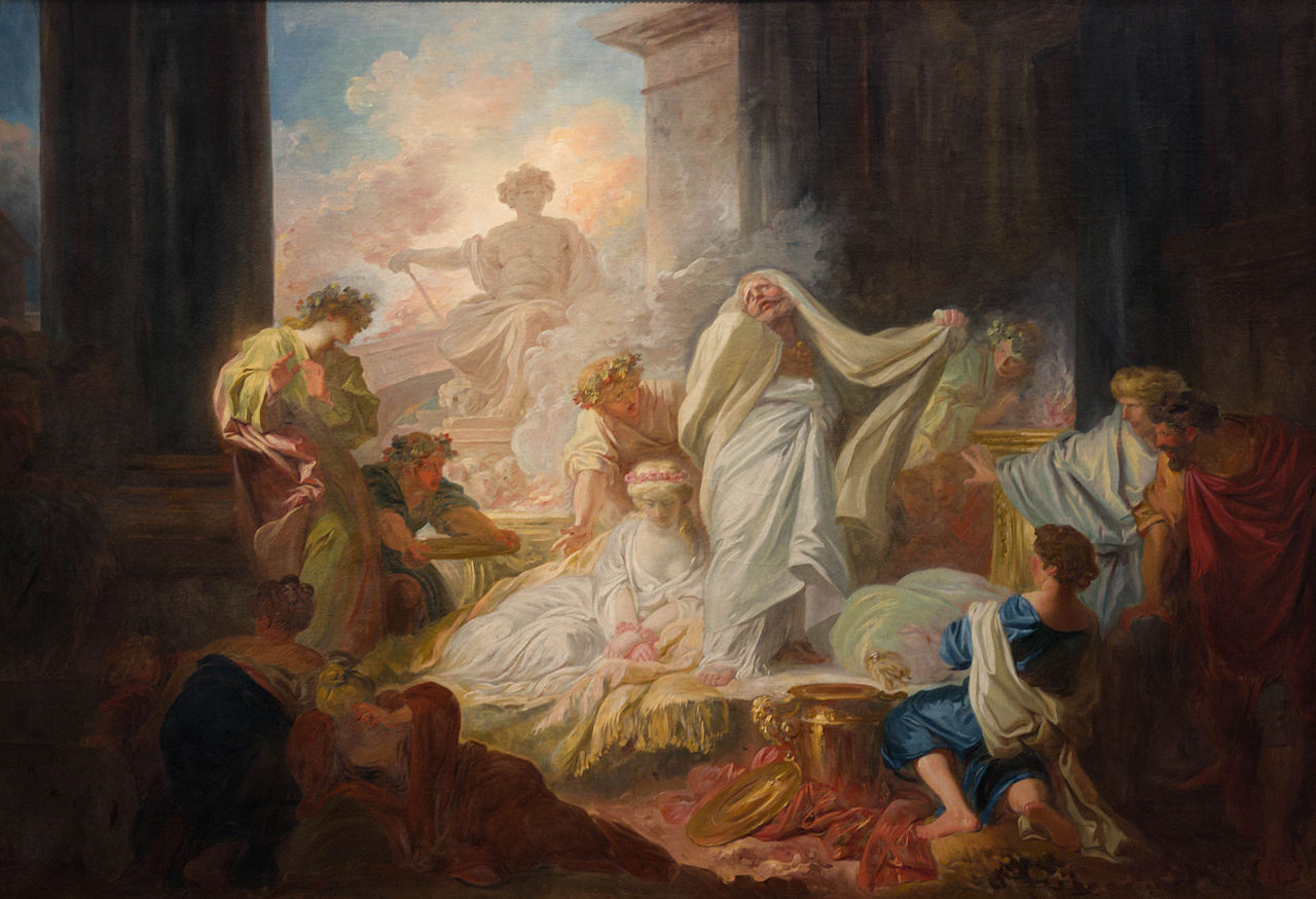 Jean-Honore Fragonard Coresus and Callirhoe - Hand Painted Oil Painting