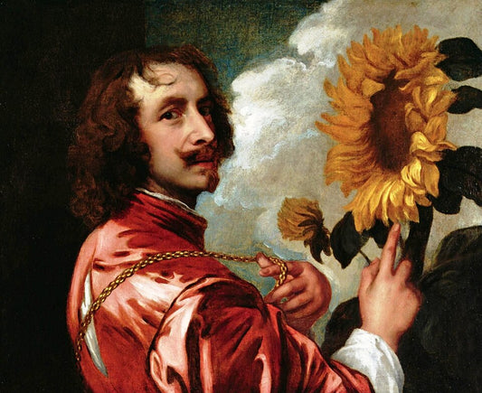 Anthony van Dyck Self-Portrait with a Sunflower - Hand Painted Oil Painting