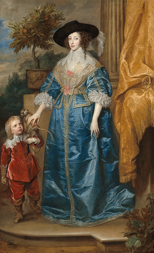 Anthony van Dyck Henrietta Maria and the Dwarf, Sir Jeffrey Hudson - Hand Painted Oil Painting