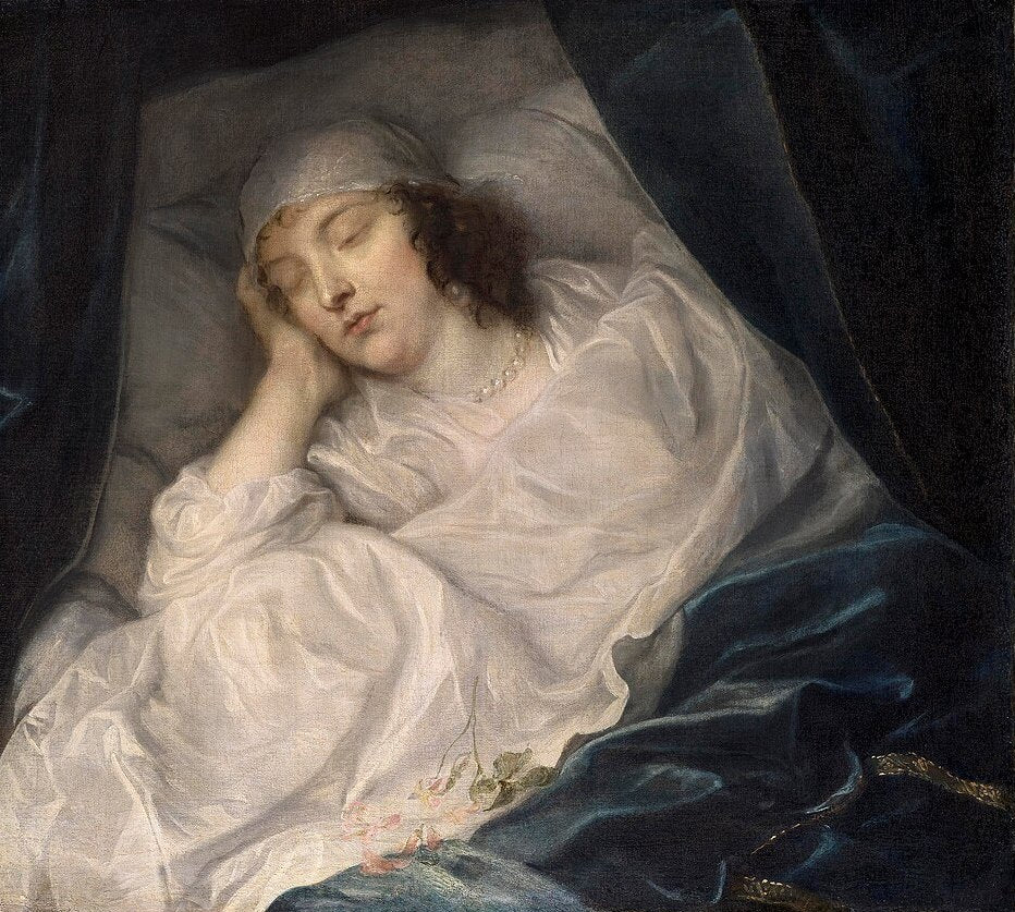 Anthony van Dyck Venetia Stanley on her Death Bed - Hand Painted Oil Painting