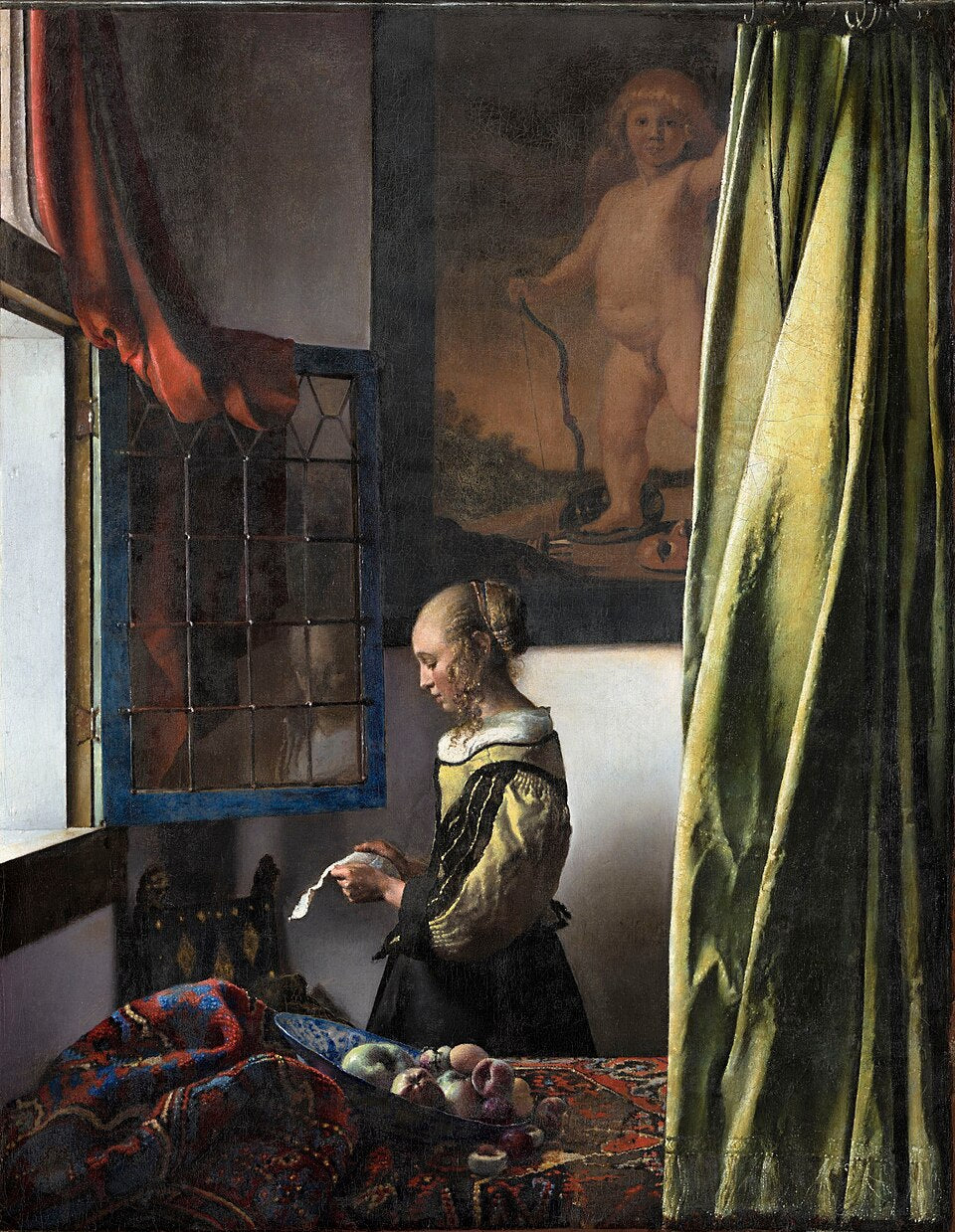 Johannes Vermeer Girl Reading a Letter at an Open Window - also known as Young Woman Reading a Letter at an Open Window - Hand Painted Oil Painting