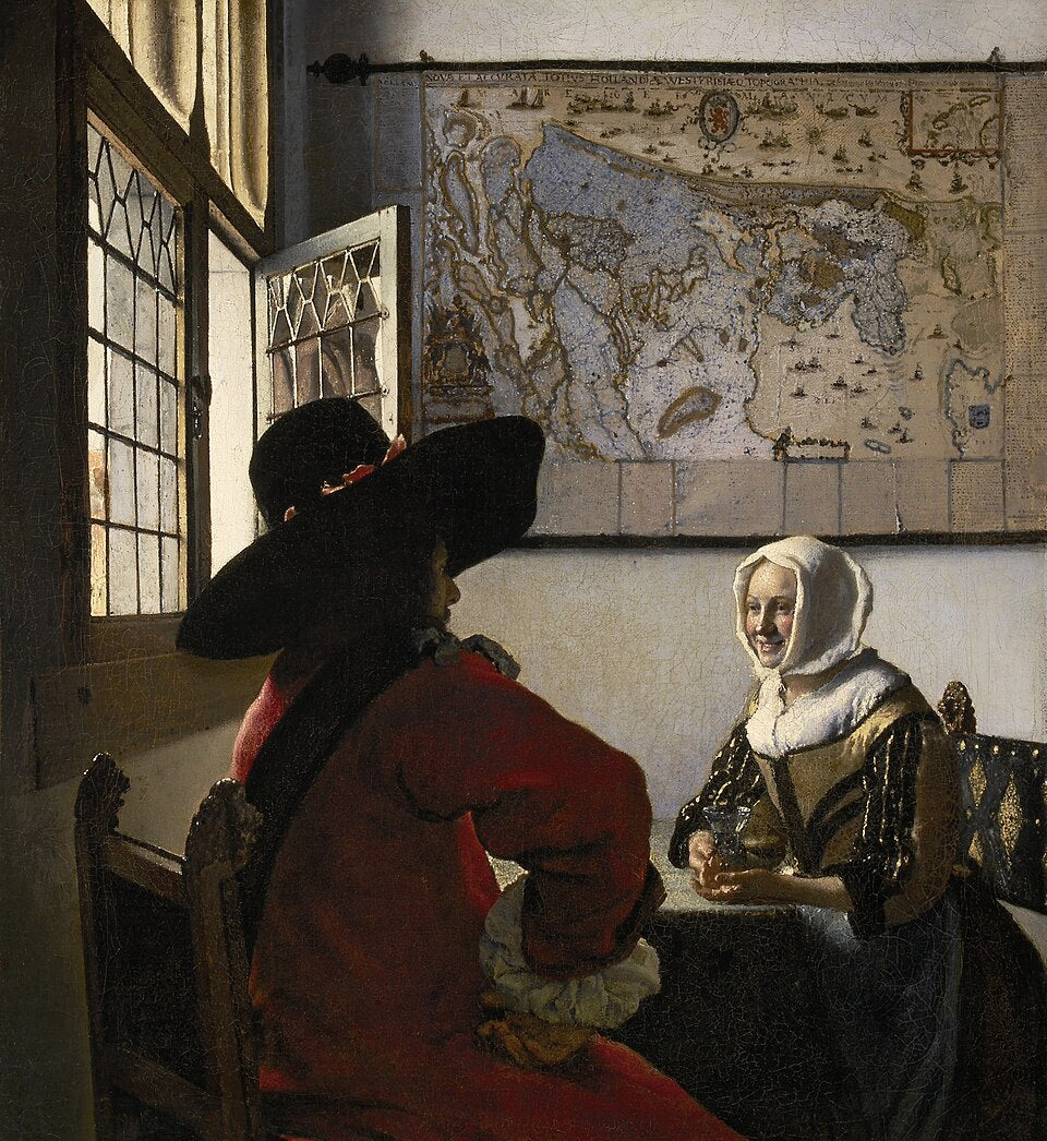 Johannes Vermeer Officer with a Laughing Girl - also known as Officer and Laughing Girl - Hand Painted Oil Painting