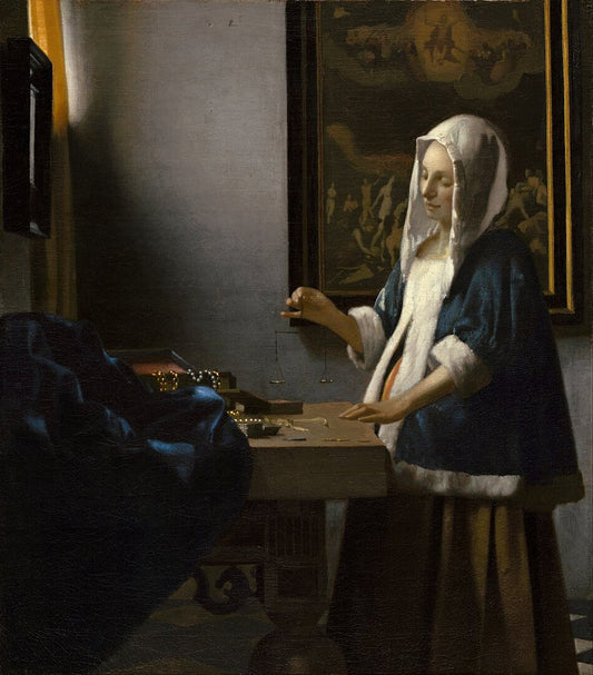 Johannes Vermeer  Woman Holding a Balance, also known as Woman with a Balance - Hand Painted Oil Painting