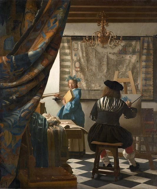 Johannes Vermeer  The Allegory of Painting, also known as The Art of Painting - Hand Painted Oil Painting