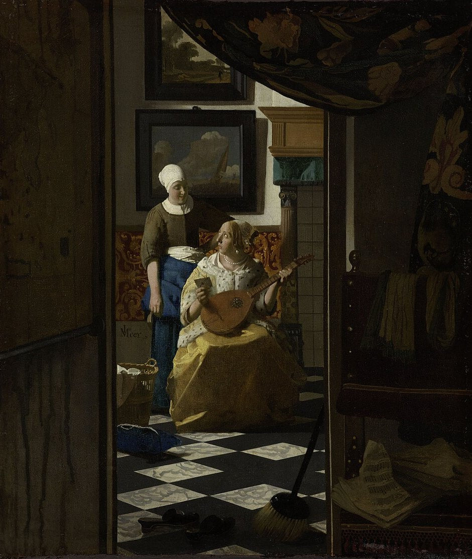 Johannes Vermeer The Love Letter - Hand Painted Oil Painting