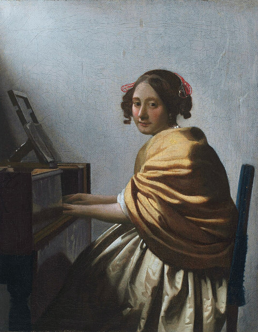 Johannes Vermeer A Young Woman Seated at the Virginals - Hand Painted Oil Painting