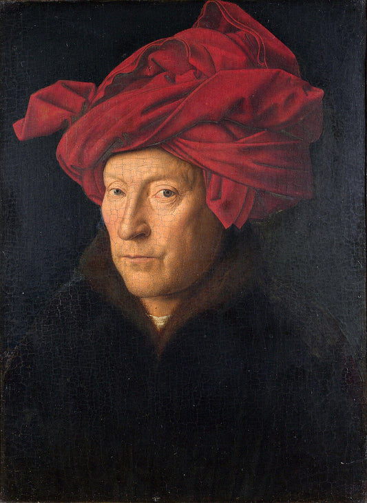 Jan van Eyck Portrait of a Man - Self Portrait - Hand Painted Oil Painting