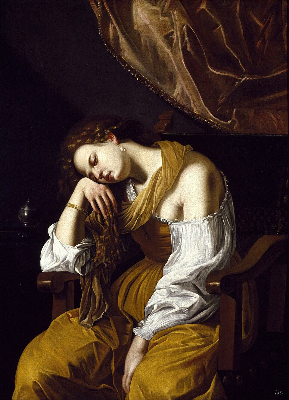 Artemisia Gentileschi Mary Magdalene as Melancholy - Hand Painted Oil Painting